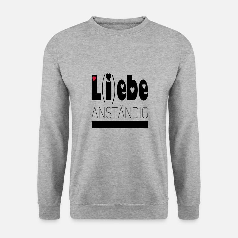lebe anständig - Unisex Pullover - Weißgrau meliert