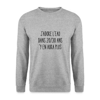 j'adore l'eau - Sweat-shirt Unisexe - gris chiné - Devant - Alina (178cm) & Michal (187cm)