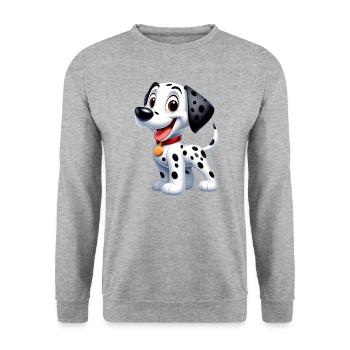 Dalmatiner 3 - Unisex Pullover - Weißgrau meliert - Vorne - Alina (178cm) & Michal (187cm)