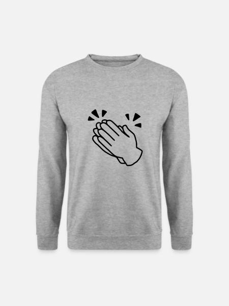 Emoji Applaus Skizze schwarz - Unisex Sweatshirt - salt & pepper