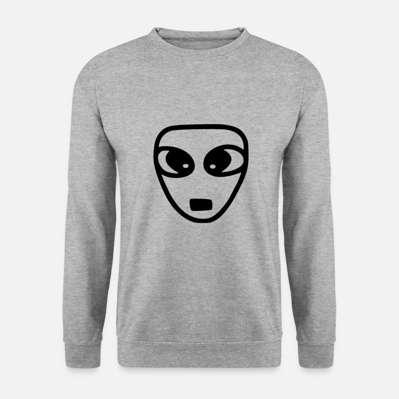 Emoji Sketch Alien black - Unisex Sweatshirt - salt & pepper