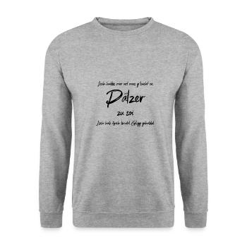 Pfälzer zu sein - Pälzer zu soi Geschenk Pfalz Pfä - Unisex Pullover - Weißgrau meliert - Vorne - Alina (178cm) & Michal (187cm)