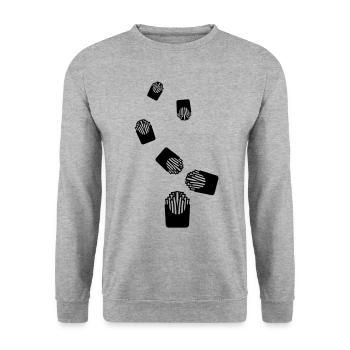 Français symbole de restauration rapide frites - Sweat-shirt Unisexe - gris chiné - Devant - Alina (178cm) & Michal (187cm)