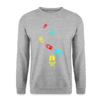 Astronaut icon icon - Unisex Sweatshirt - salt & pepper - Front - Alina (178cm) & Michal (187cm)