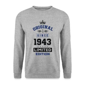 1943 limited edition birthday - Unisex Sweatshirt - salt & pepper - Front - Alina (178cm) & Michal (187cm)