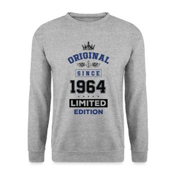 1964 limited edition Geburtstag - Unisex Pullover - Weißgrau meliert - Vorne - Alina (178cm) & Michal (187cm)