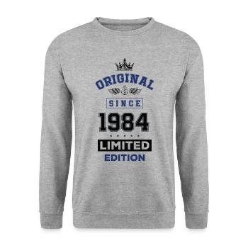 1984 limited edition birthday - Unisex Sweatshirt - salt & pepper - Front - Alina (178cm) & Michal (187cm)