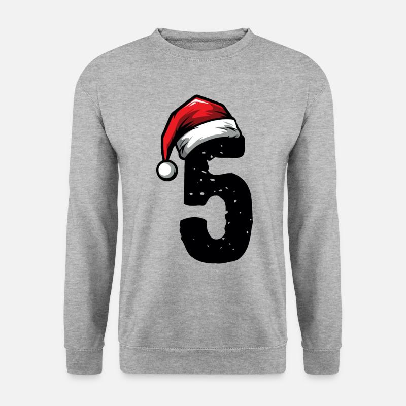 5 Zahl Weihnachten - Unisex Pullover - Weißgrau meliert