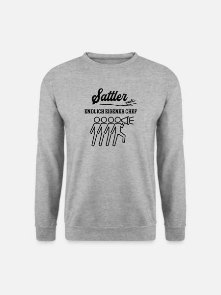 Sattler Chef Selbstständigkeit Firma Gründen - Unisex Pullover - Weißgrau meliert