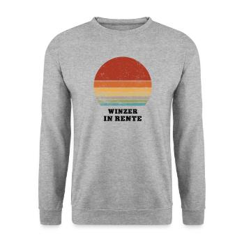 Rente Winzer Rentner Pension Ruhestand Weinbauer - Unisex Pullover - Weißgrau meliert - Vorne - Alina (178cm) & Michal (187cm)