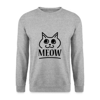 Meow Meow Cat Cat - Unisex Sweatshirt - salt & pepper - Front - Alina (178cm) & Michal (187cm)