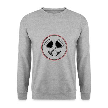 Wine Red Wine Glass - Unisex Sweatshirt - salt & pepper - Front - Alina (178cm) & Michal (187cm)