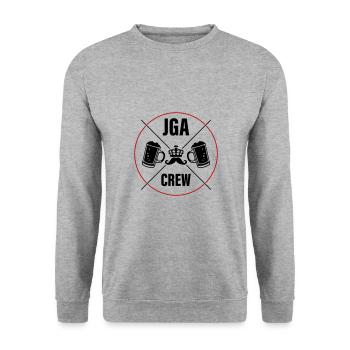 Jga Crew Bachelor Party Saying - Unisex Sweatshirt - salt & pepper - Front - Alina (178cm) & Michal (187cm)