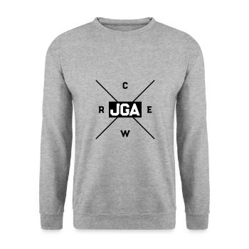 Jga Crew Junggesellenabschied - Unisex Pullover - Weißgrau meliert - Vorne - Alina (178cm) & Michal (187cm)