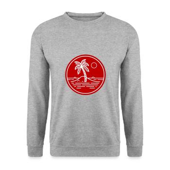 Palm Trees Symbol Beach Island - Unisex Sweatshirt - salt & pepper - Front - Alina (178cm) & Michal (187cm)