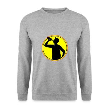Drinker Beer Silhouette - Unisex Sweatshirt - salt & pepper - Front - Alina (178cm) & Michal (187cm)