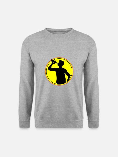 Drinker Beer Silhouette - Unisex Sweatshirt - salt & pepper