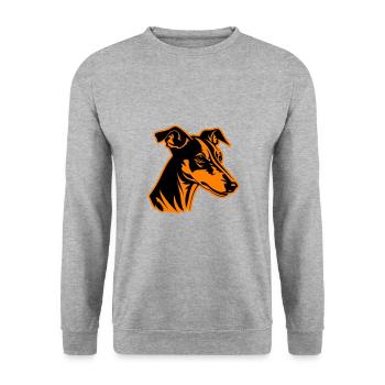 Greyhound Dog Head - Unisex Sweatshirt - salt & pepper - Front - Alina (178cm) & Michal (187cm)