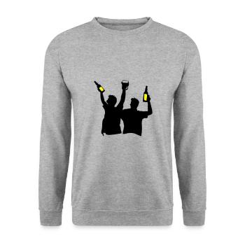 Enterrement de vie de garçon Célébrant l’enterrement de vie de garçon - Sweat-shirt Unisexe - gris chiné - Devant - Alina (178cm) & Michal (187cm)
