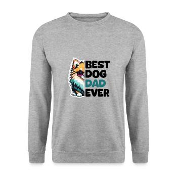 Meilleur papa chien de tous les temps - Poméranie - Sweat-shirt Unisexe - gris chiné - Devant - Alina (178cm) & Michal (187cm)