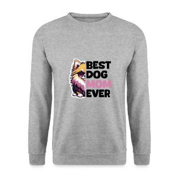 Meilleure maman de chien de tous les temps - Poméranie - Sweat-shirt Unisexe - gris chiné - Devant - Alina (178cm) & Michal (187cm)