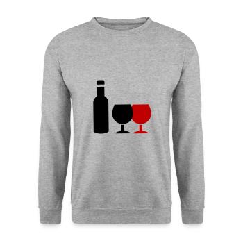Icône du vin - Sweat-shirt Unisexe - gris chiné - Devant - Alina (178cm) & Michal (187cm)