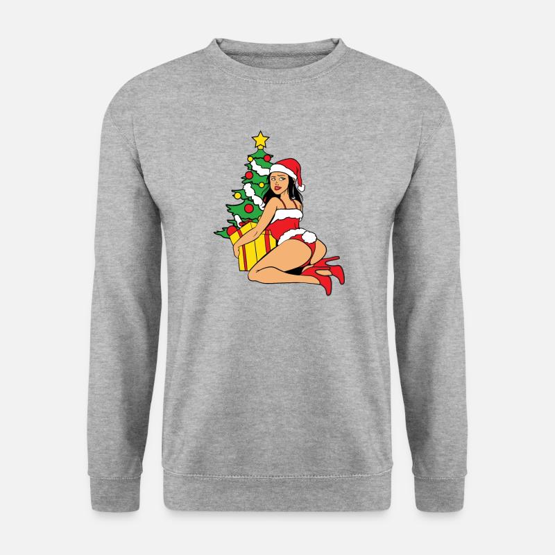 Weihnachtsmotiv Weihnachten Xmas - Unisex Pullover - Weißgrau meliert