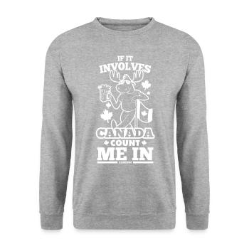 Canada Flag Kanada Flagge Ottawa Vancouver Fahne - Unisex Pullover - Weißgrau meliert - Vorne - Alina (178cm) & Michal (187cm)