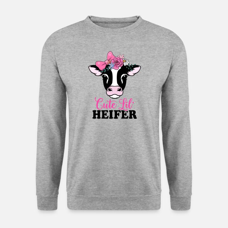 Niedliche kleine Färse - Unisex Pullover - Weißgrau meliert
