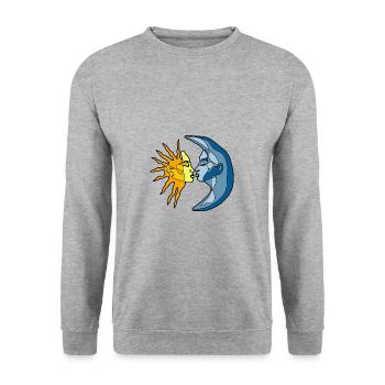 Sun and Moon - Unisex Sweatshirt - salt & pepper - Front - Alina (178cm) & Michal (187cm)