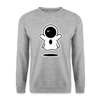 Happy Halloween: Ghost - Unisex Sweatshirt - salt & pepper - Front - Alina (178cm) & Michal (187cm)