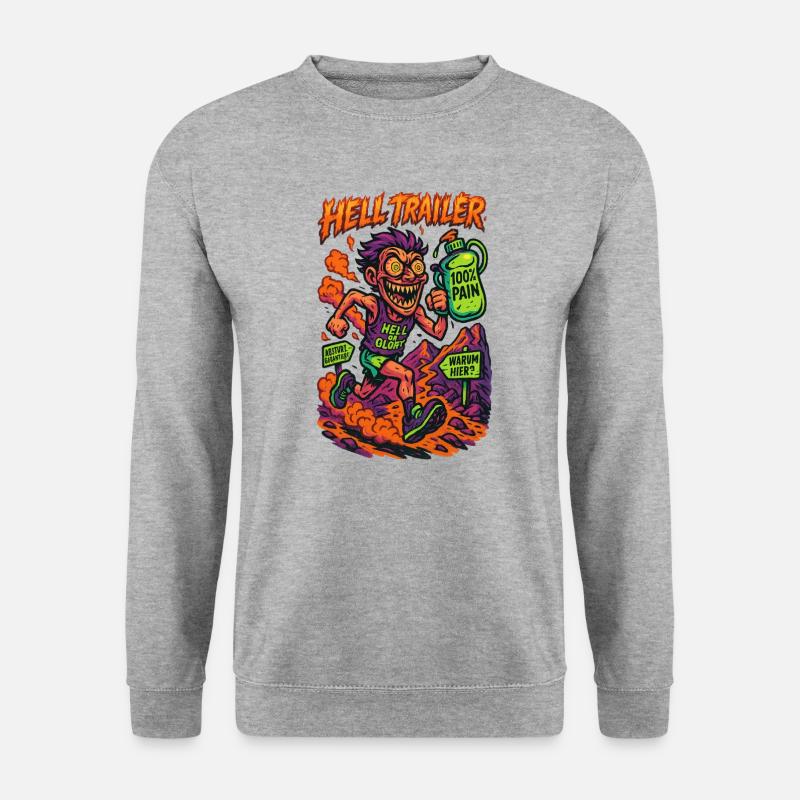 Hell Trailer - Crazy Trailrunner - Unisex Pullover - Weißgrau meliert
