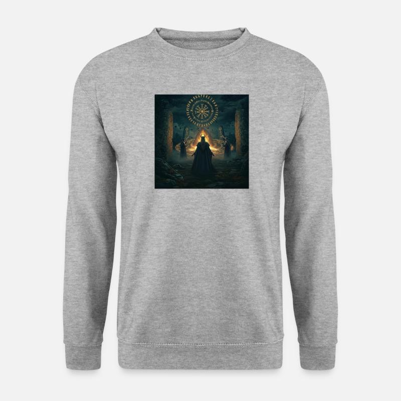 Runenring der Nachtmagie - Unisex Pullover - Weißgrau meliert