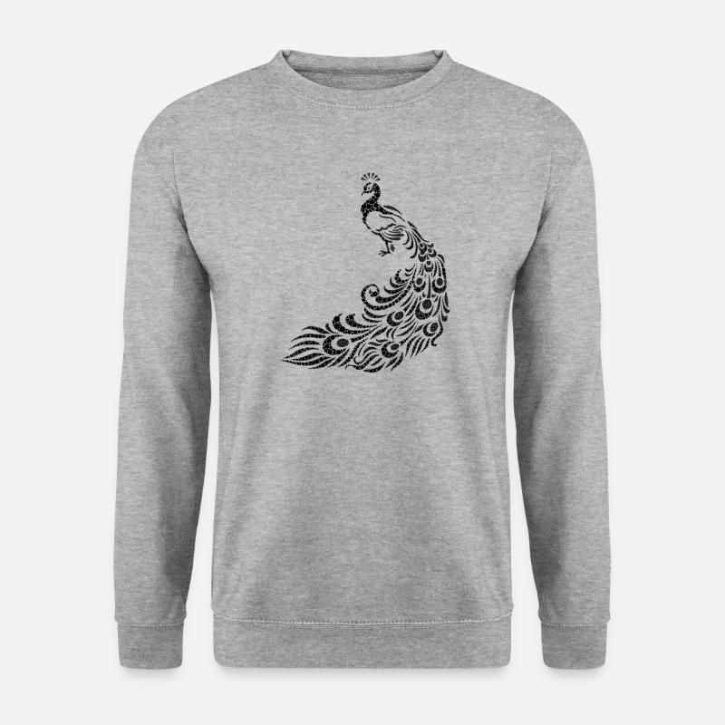 Pfau - Unisex Pullover - Weißgrau meliert