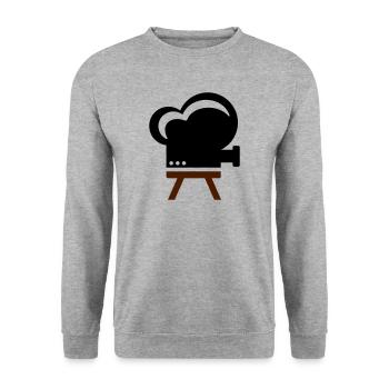 film de caméra - Sweat-shirt Unisexe - gris chiné - Devant - Alina (178cm) & Michal (187cm)