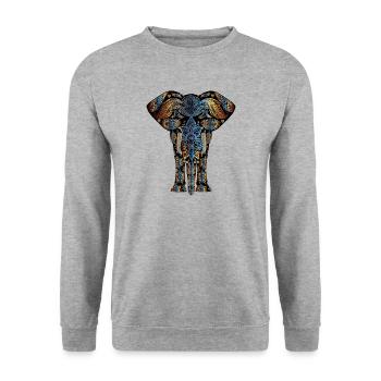 Elephant symbol colorful - Unisex Sweatshirt - salt & pepper - Front - Alina (178cm) & Michal (187cm)
