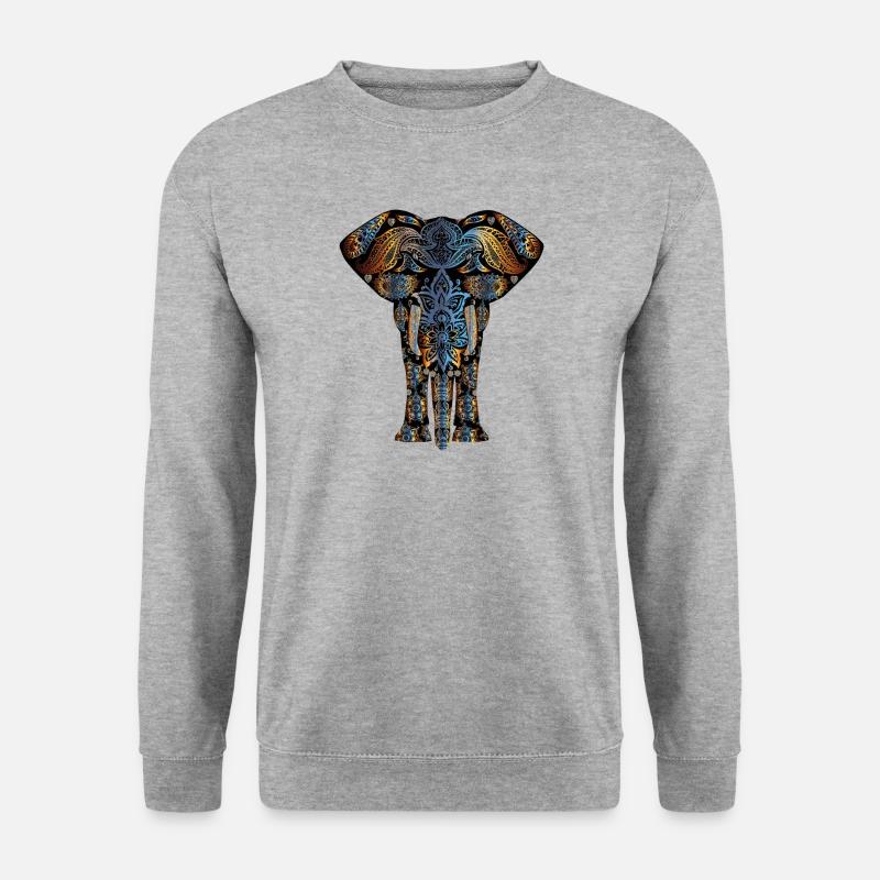 Elefant - Unisex Pullover - Weißgrau meliert