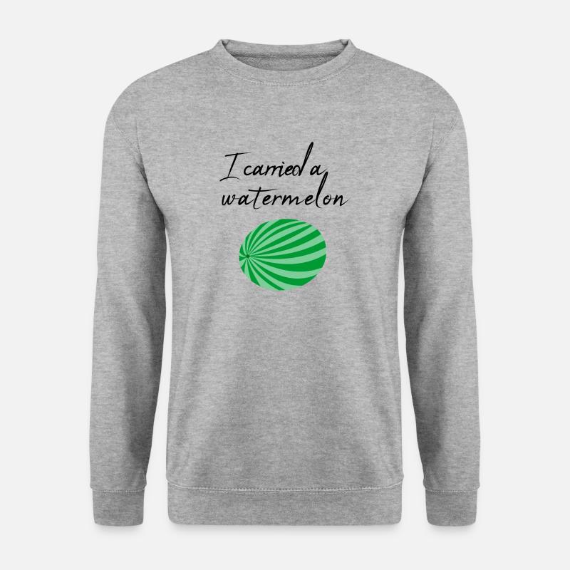 Ich habe eine Wassermelone getragen / Geschenk - Unisex Pullover - Weißgrau meliert