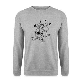 Crazy Wecker - Unisex Pullover - Weißgrau meliert - Vorne - Alina (178cm) & Michal (187cm)