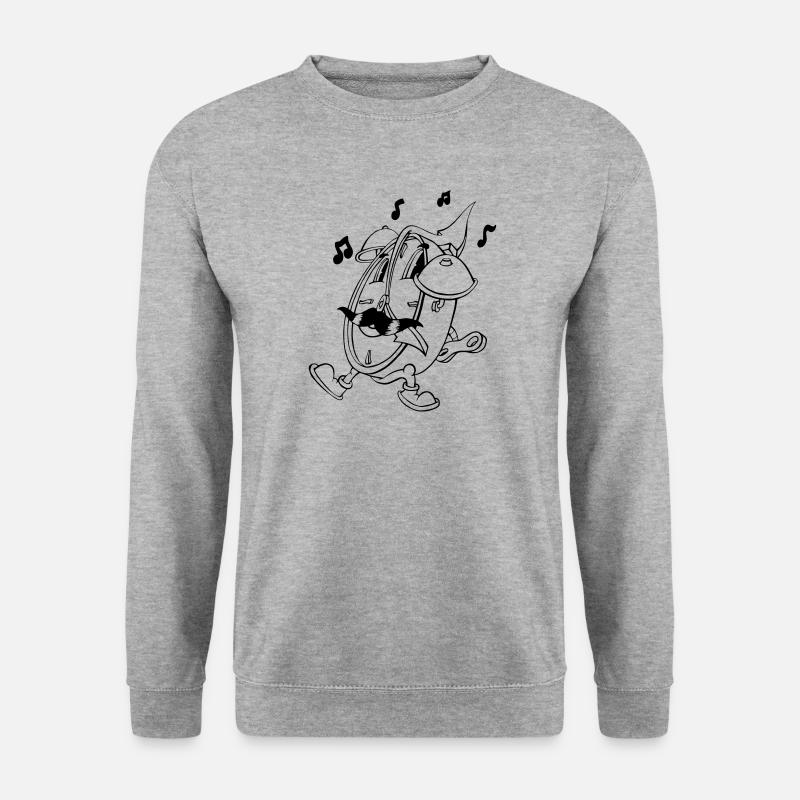 Crazy Wecker - Unisex Pullover - Weißgrau meliert