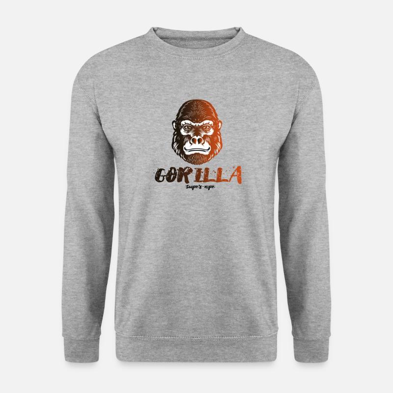 super ape 2 - Unisex Pullover - Weißgrau meliert