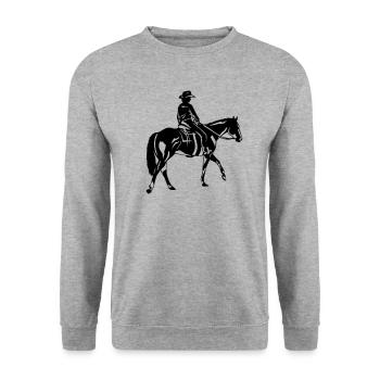 Wester rider - Unisex Pullover - Weißgrau meliert - Vorne - Alina (178cm) & Michal (187cm)