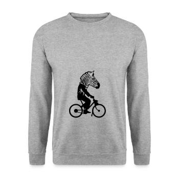 Zebra head bike profile male 0 - Unisex Sweatshirt - salt & pepper - Front - Alina (178cm) & Michal (187cm)