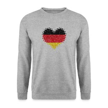 J'aime l'Allemagne - la fierté allemande maison de drapeau - Sweat-shirt Unisexe - gris chiné - Devant - Alina (178cm) & Michal (187cm)