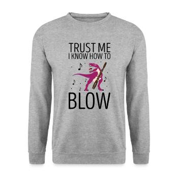 Fagottrohr für Fagottist und Fagottorchester - Unisex Pullover - Weißgrau meliert - Vorne - Alina (178cm) & Michal (187cm)