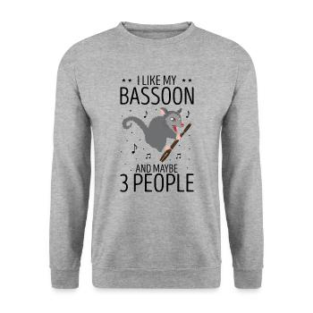 Orchester und Holzblasinstrument - Unisex Pullover - Weißgrau meliert - Vorne - Alina (178cm) & Michal (187cm)
