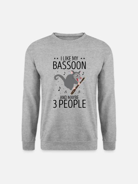 Orchester und Holzblasinstrument - Unisex Pullover - Weißgrau meliert