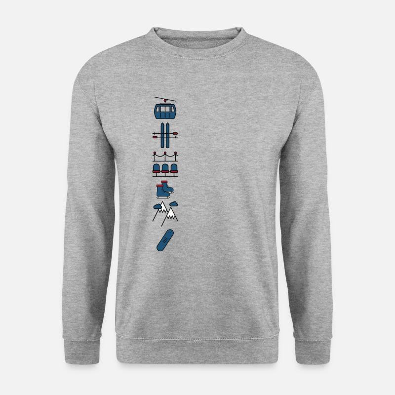 Wintersport - Unisex Pullover - Weißgrau meliert