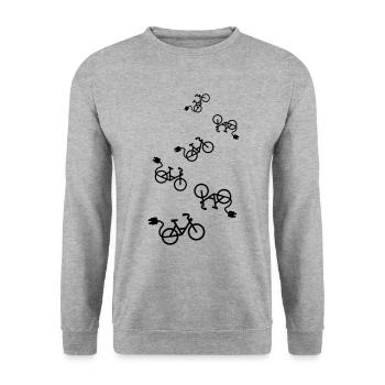 ebike fahrrad Radfahren - Unisex Pullover - Weißgrau meliert - Vorne - Alina (178cm) & Michal (187cm)