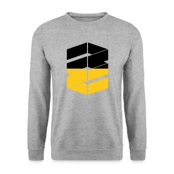 Flag of Baden Württemberg Heimat Stuttgart - Unisex Sweatshirt - salt & pepper - Front - Alina (178cm) & Michal (187cm)
